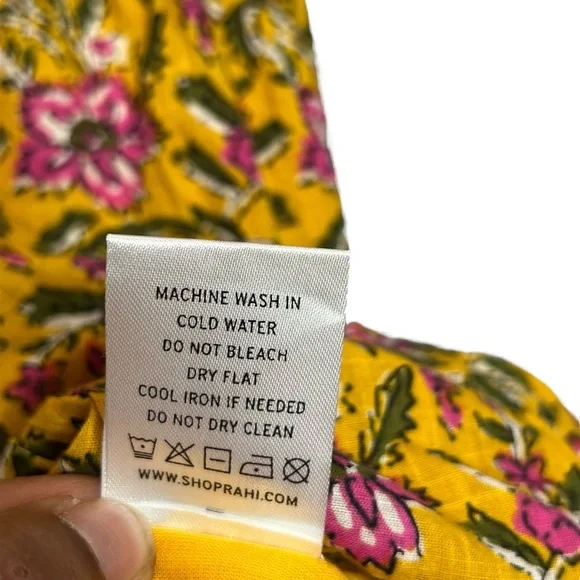Rahi Del Sole Chiara Mini Dress in Yellow Floral Size Small - Picture 13 of 15